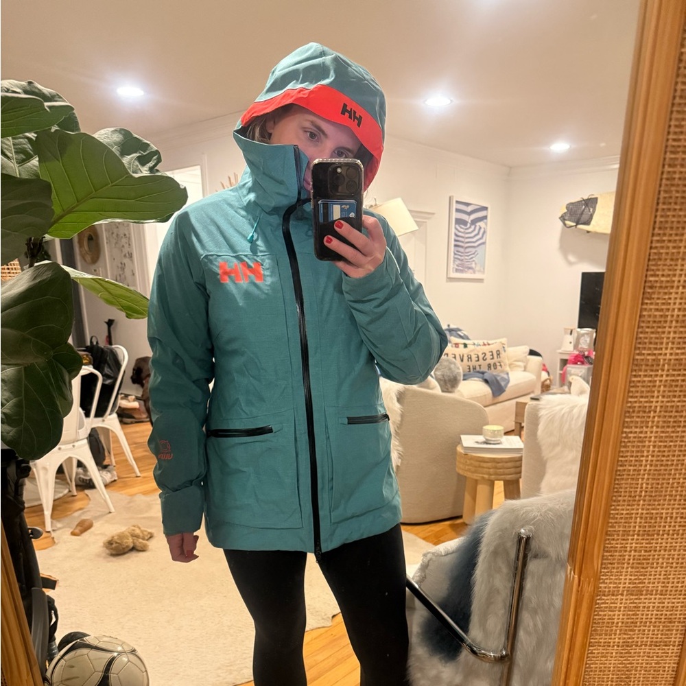 Helly Hansen Teal and Orange Ski Jacket